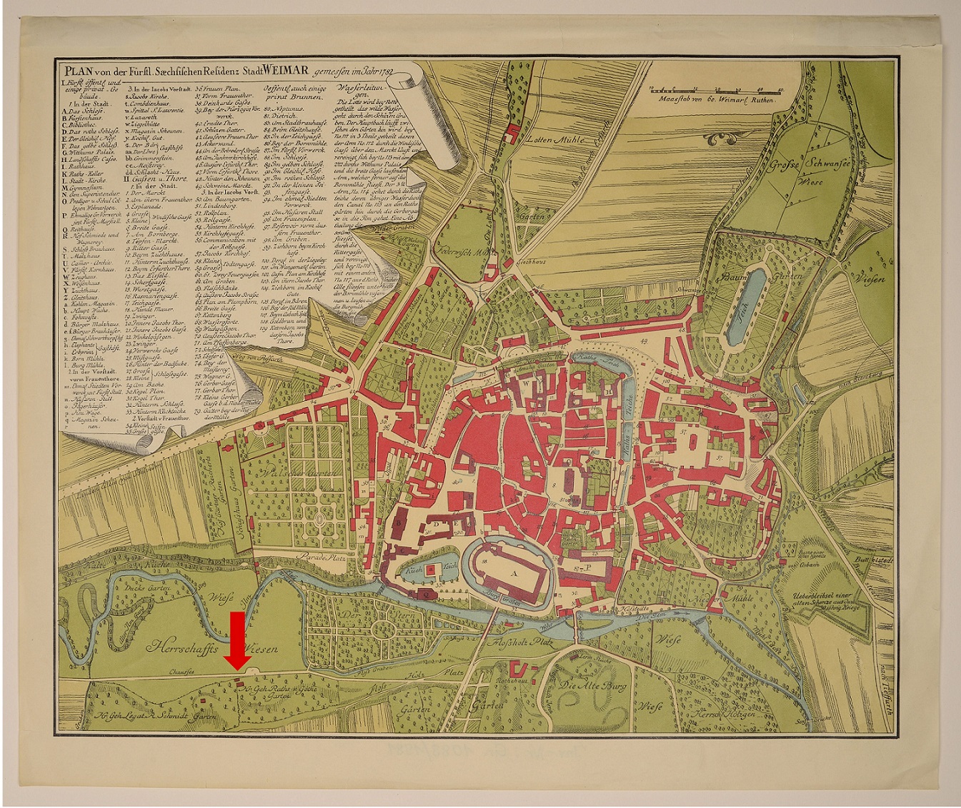 Plan von der Fürstlichen Sächsischen Residenz Stadt Weimar
